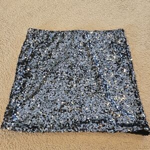 Sequin Black and Silver Skirt
